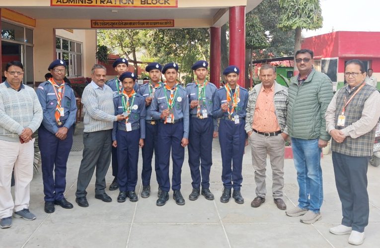 लखनऊ में आयोजित जम्बूरी में भाग लेकर लौटे स्काउट गाइडों का स्वागत